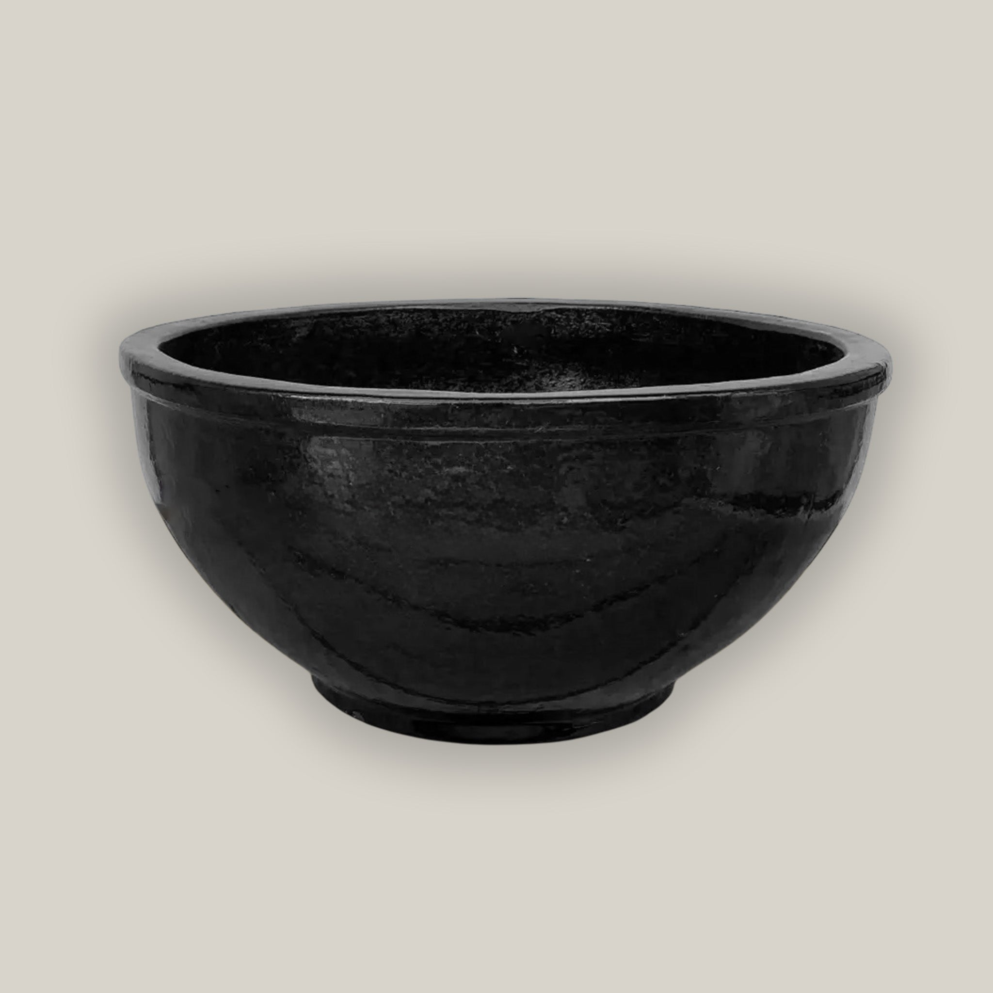 3009L1 - Matte Black Traditional Low Ceramic Bowl