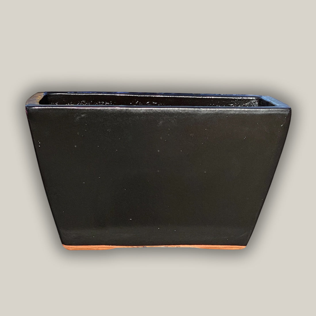 3033L1 - Black Rectangular Ceramic Planter