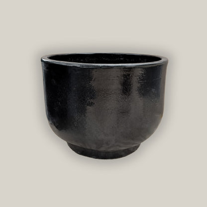 3043L1FS - Black Contemporary Low Ceramic Bowl FREE SHIPPING