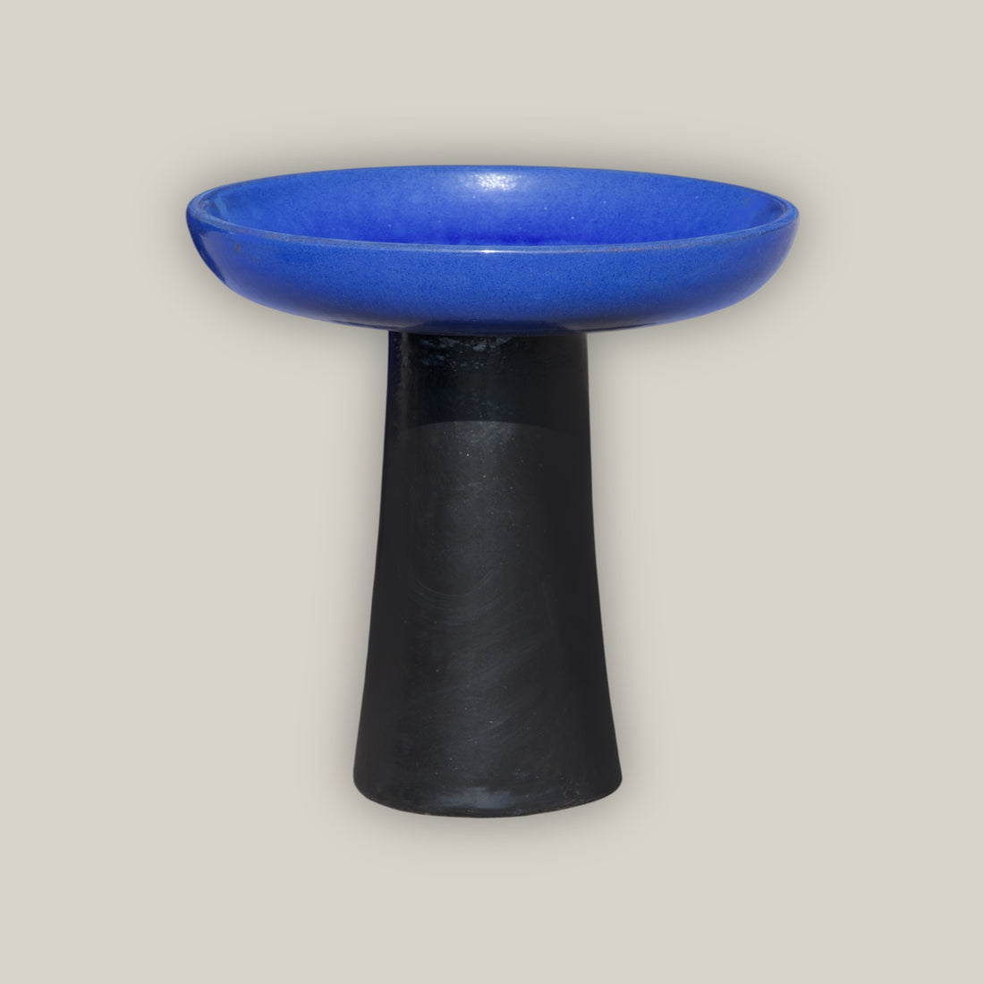 3106L17 - Ceramic Bird Bath - Falling Blue Top - Black Stand