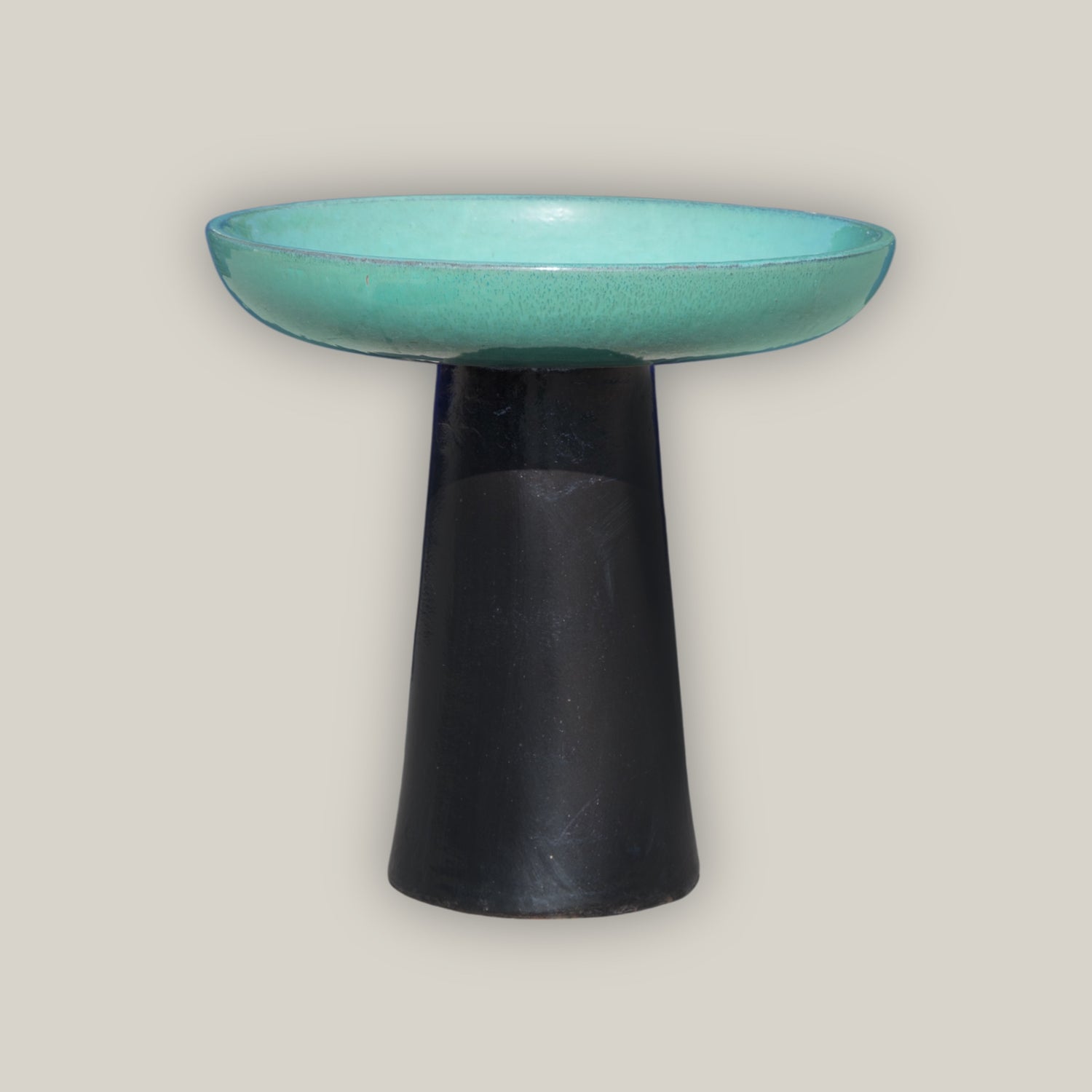 3106L5FS - Ceramic Bird Bath - Jade Top and Black Stand