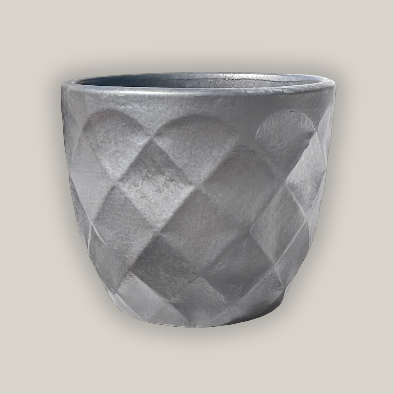 3119L1 - Matte Black Ceramic Geometric Design Planter