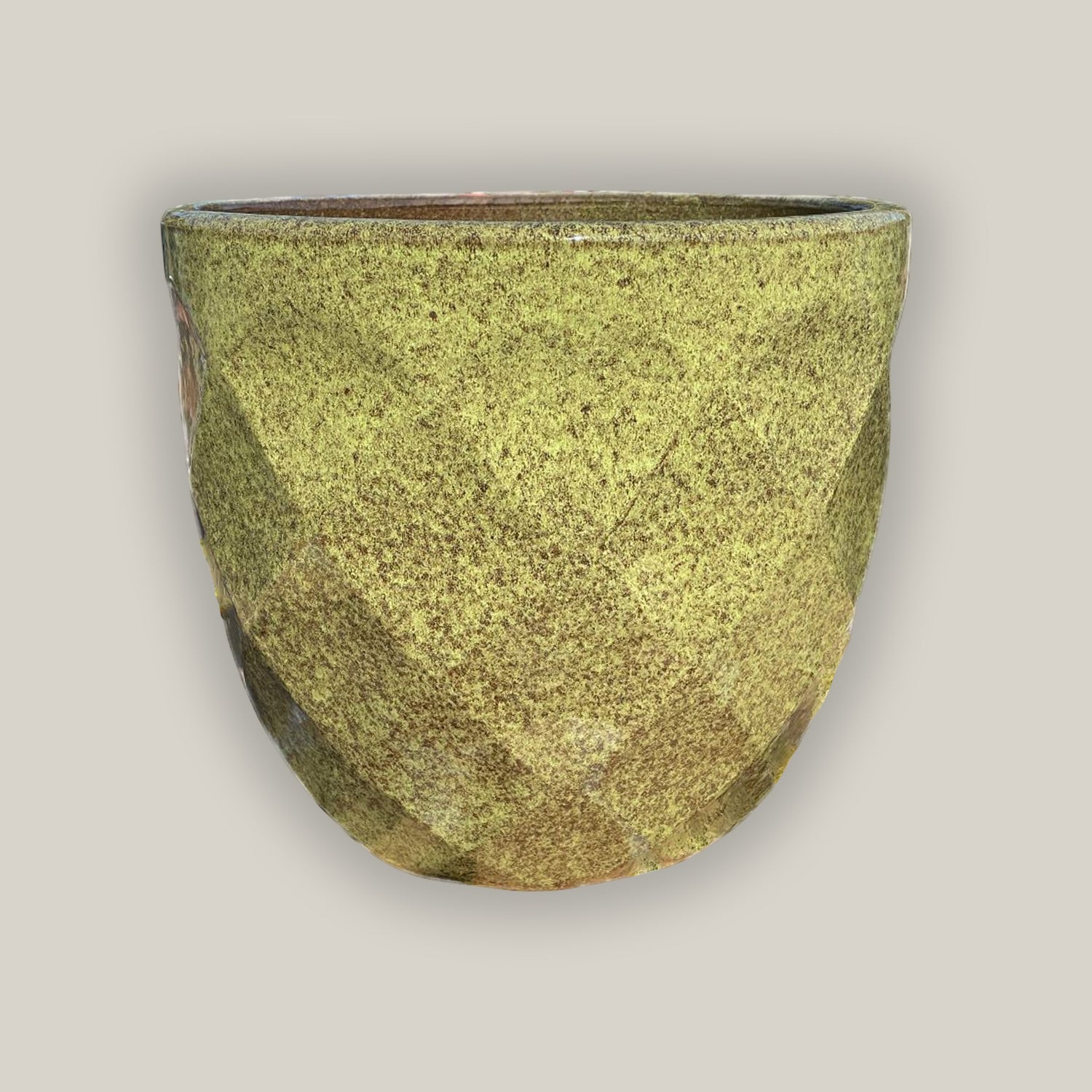 3119L74 - Falling Green Ceramic Geometric Design Planter