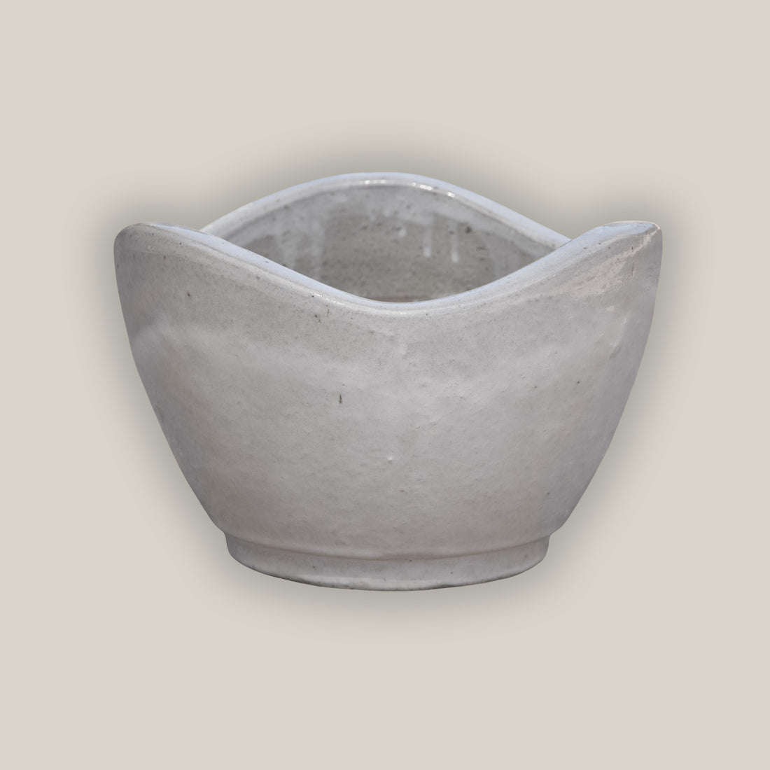 White Low Bowl Planter