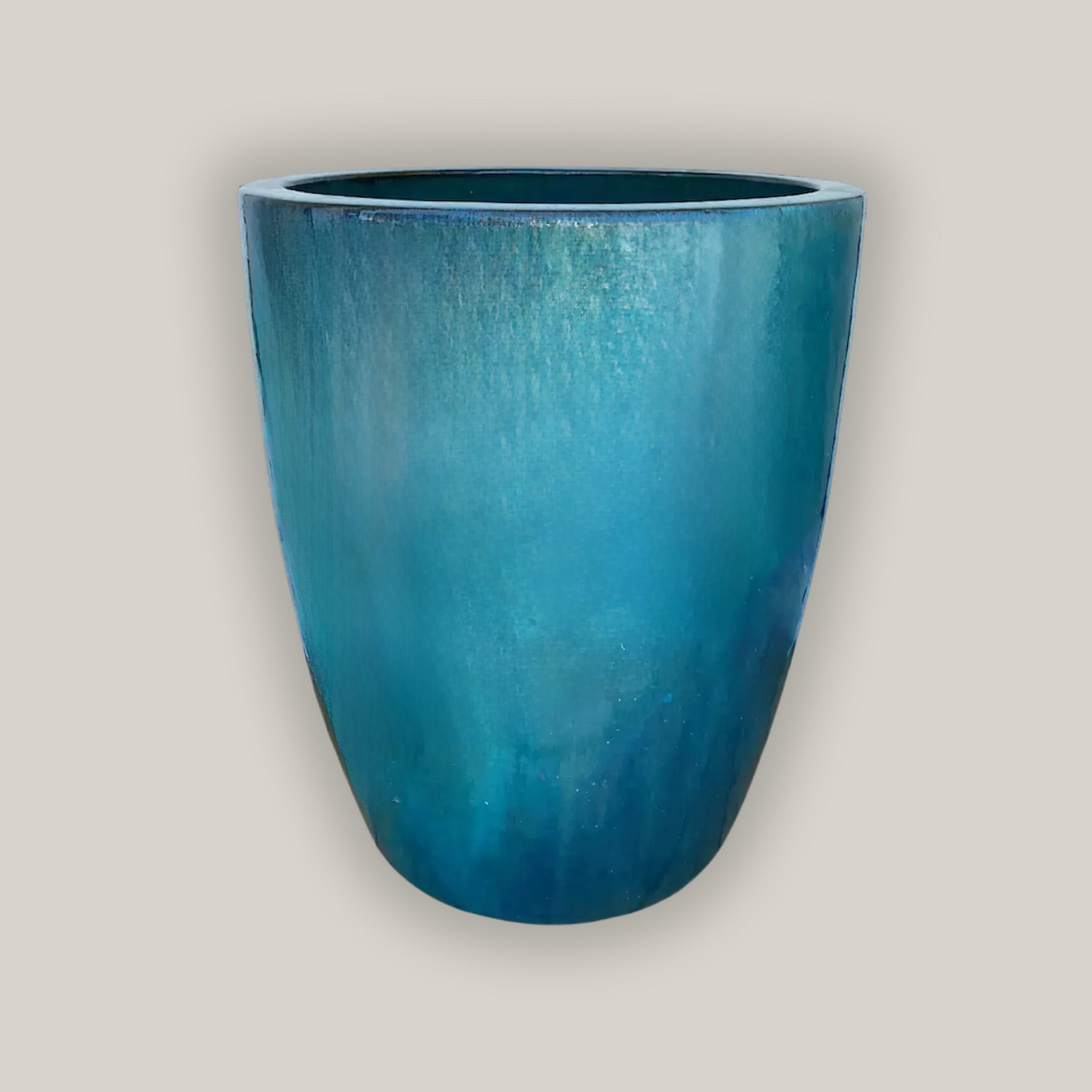 6055H1FS - Turquoise Short Tapered Cylinder Planter - FREE SHIPPING