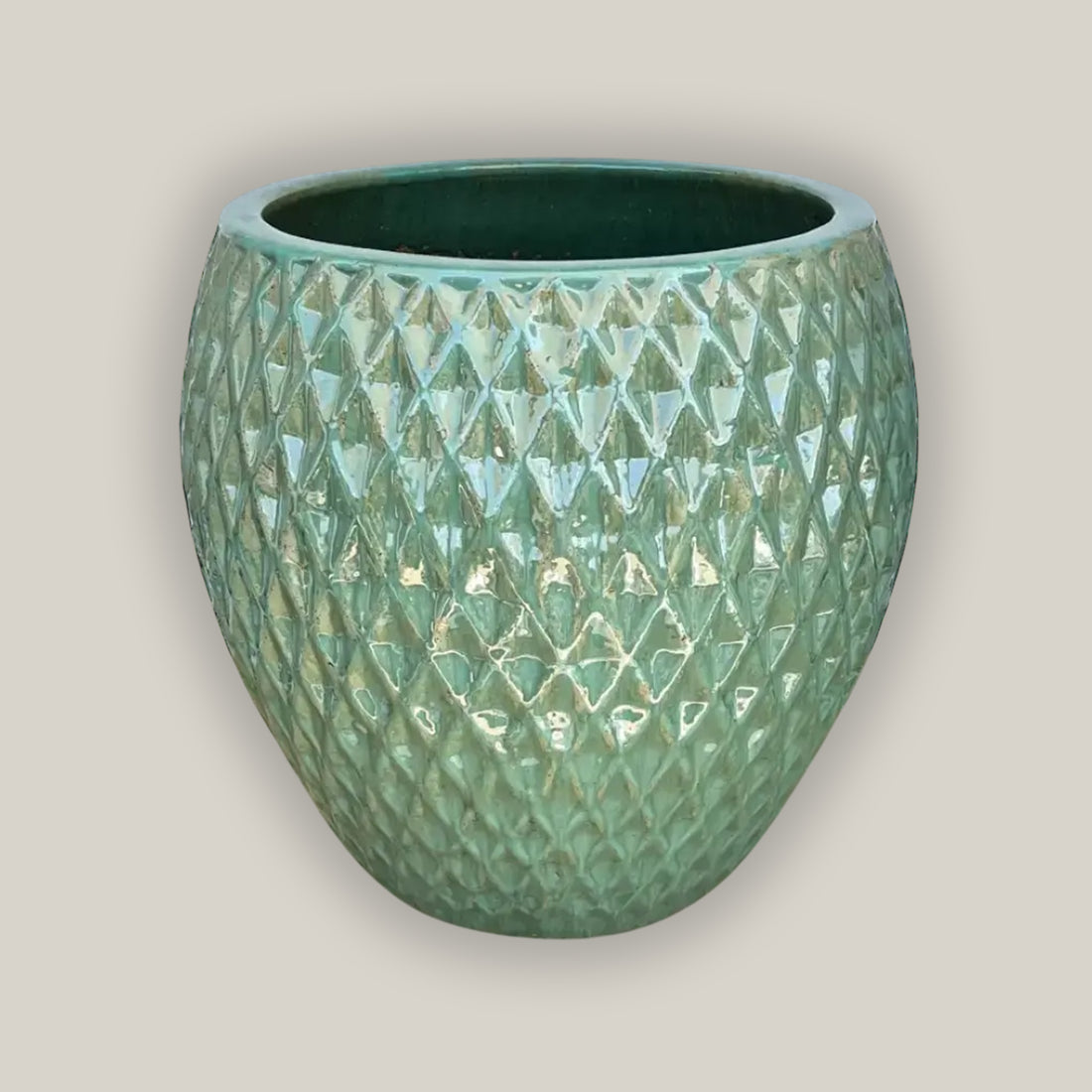 6100H21 -  Green Avocado Waffle Low Noodle Pot