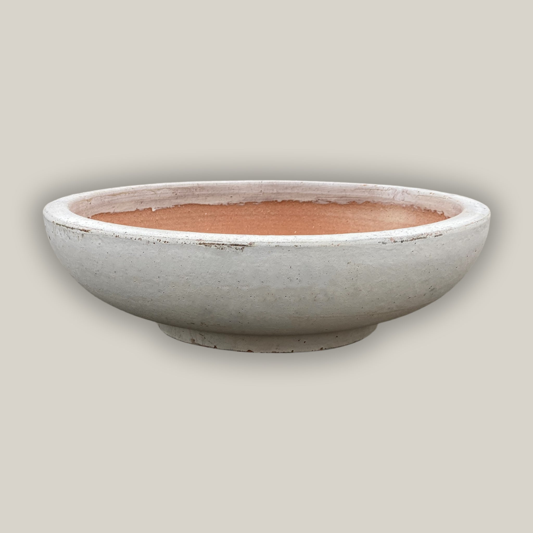 734R20 - Matte White Rustic Wok Planter