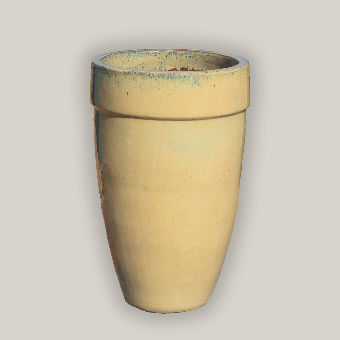 9115C9 - Burnt Cream Big Rim Ceramic Planter