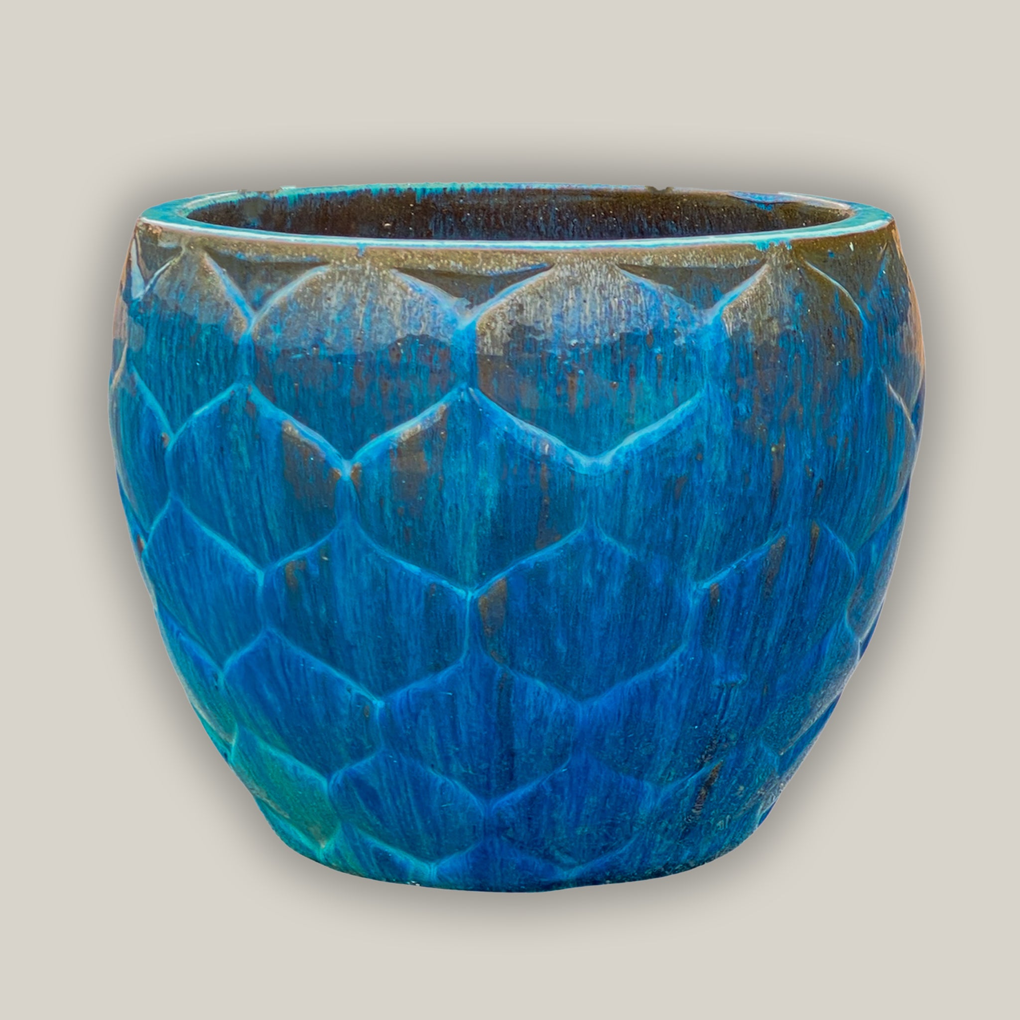 9989C3 - Aqua Artichoke Ceramic Planter