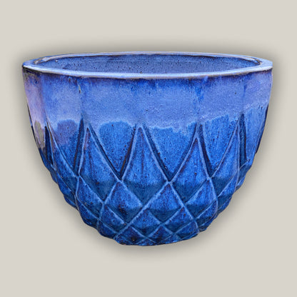 9996C1 - Cobalt Blue Ceramic Pineapple Bowl