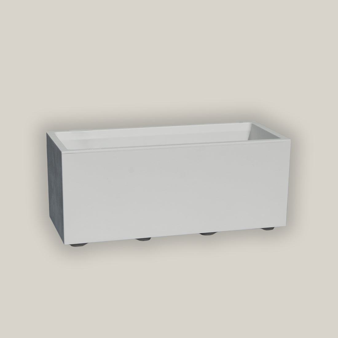 White plastic window box