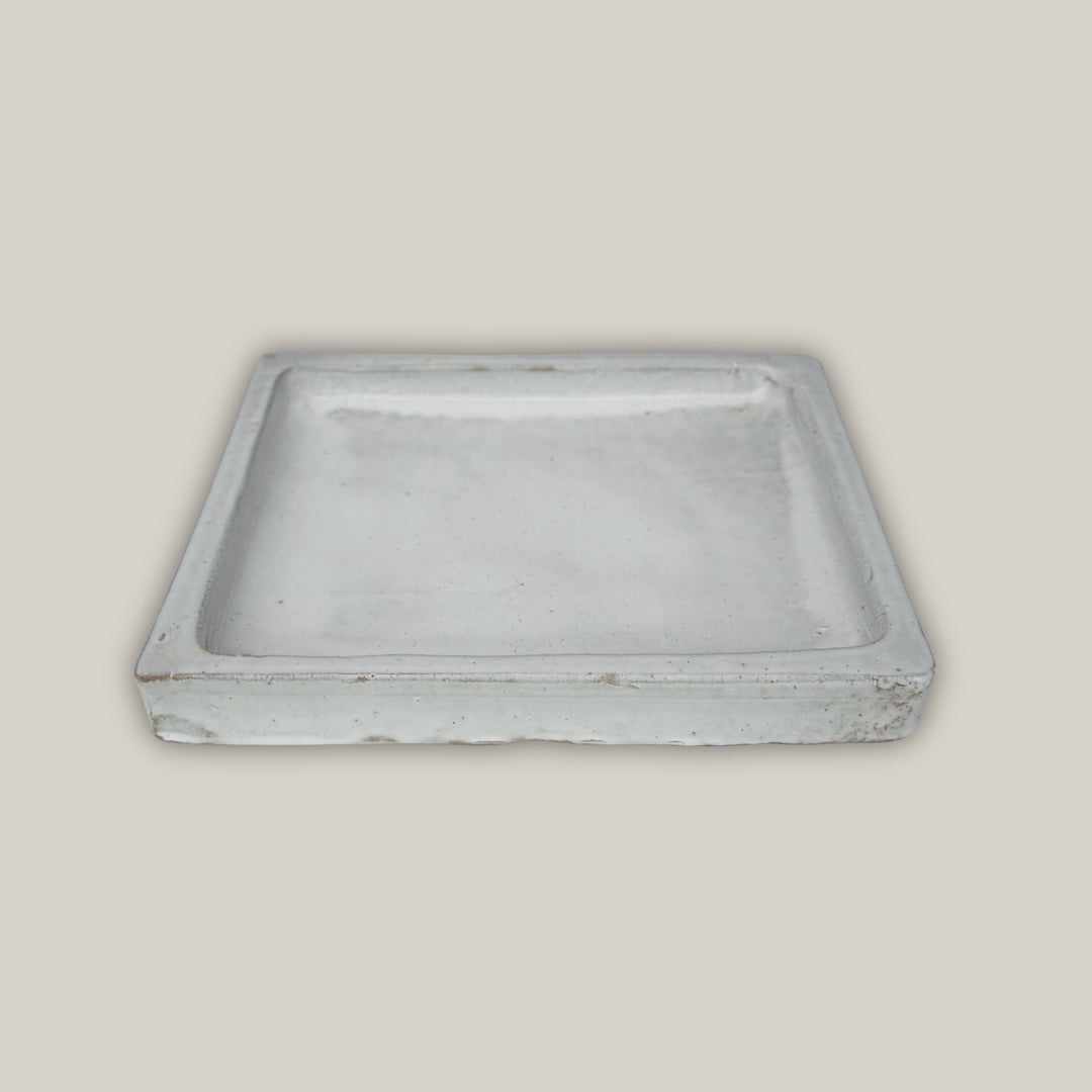 White Square Planter Saucer - Ten Thousand Pots - top 1