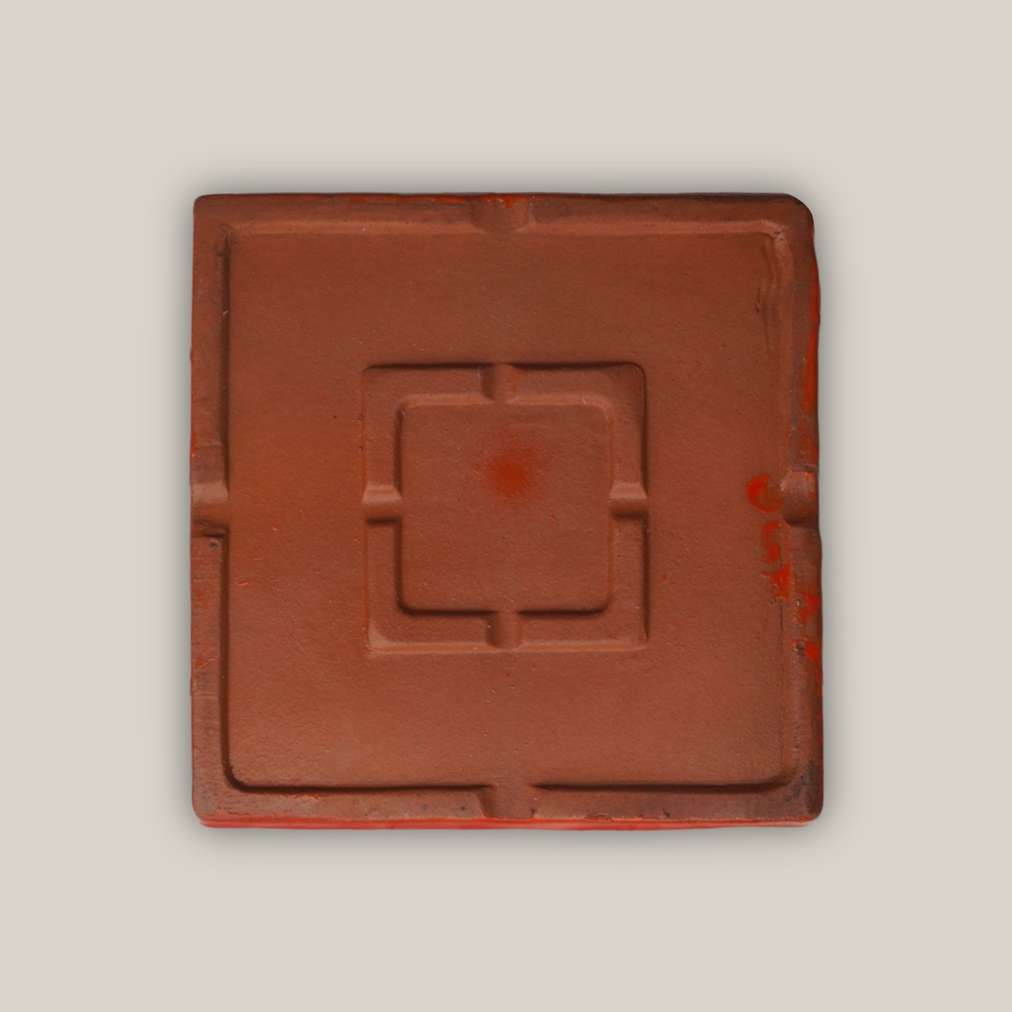 Orange Square Planter Saucer - Ten Thousand Pots - bottom