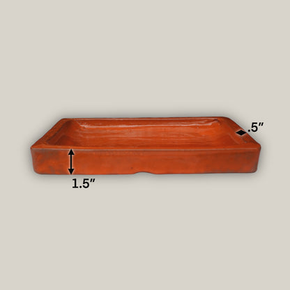 wood plant saucer Tropical Orange Square Planter Saucer Large