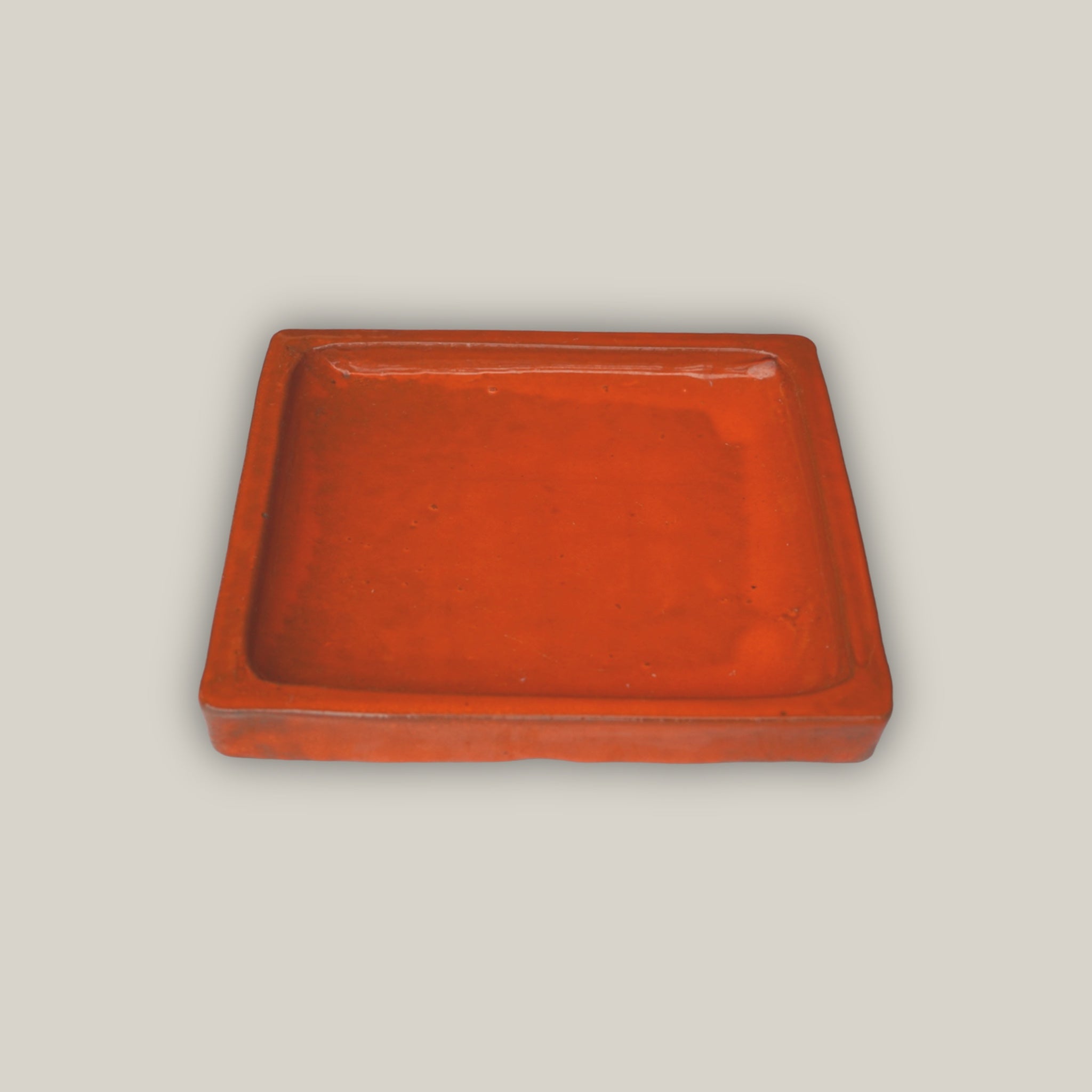 Tropical Orange Square Planter Saucer - Ten Thousand Pots - top