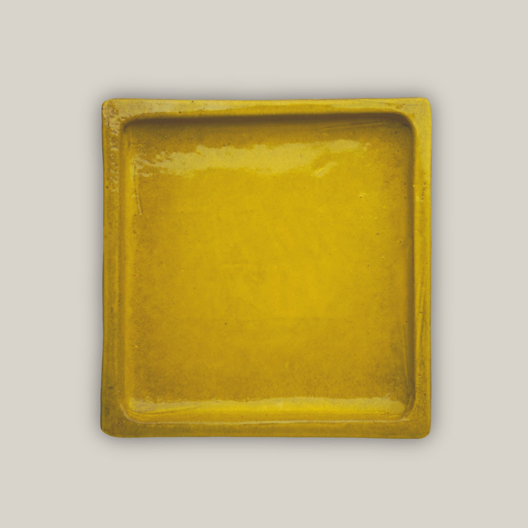 Yellow Square Planter Saucer - Ten Thousand Pots