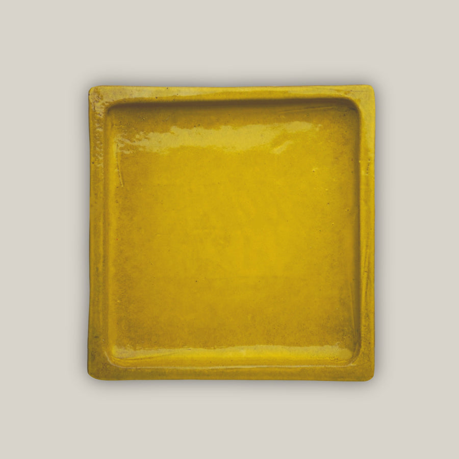 Yellow Square Planter Saucer - Ten Thousand Pots