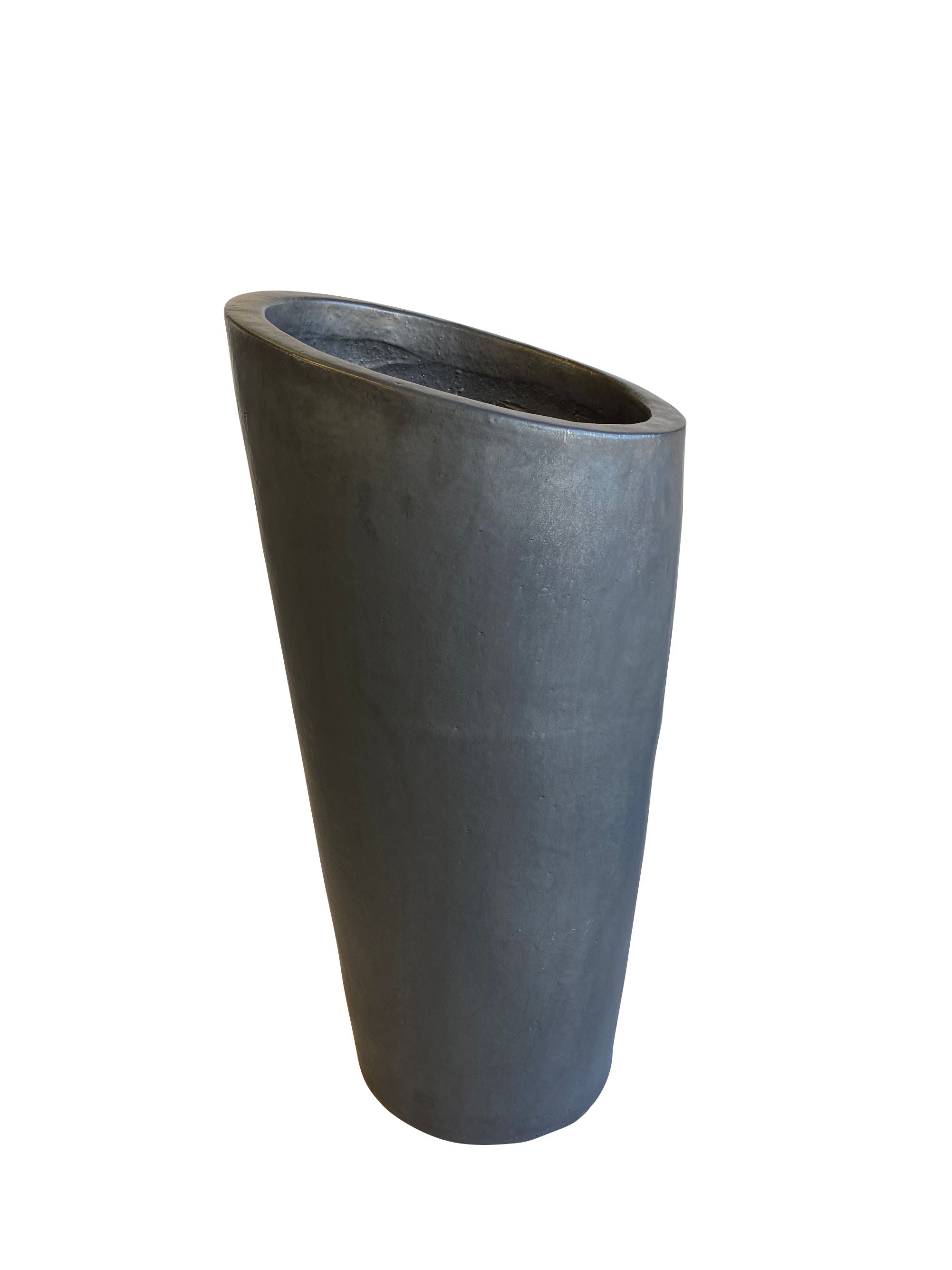 8331N14FS - Matte Black Slanted Ceramic Planter - FREE SHIPPING