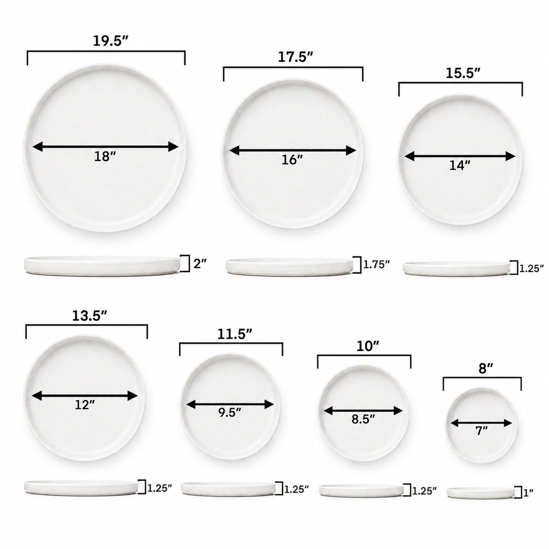Round Atomic Green Ceramic Plant Saucer - Sizes 11.5"-19.5"