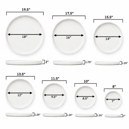 Round Falling Blue Ceramic Plant Saucer - Sizes 8"-19.5"