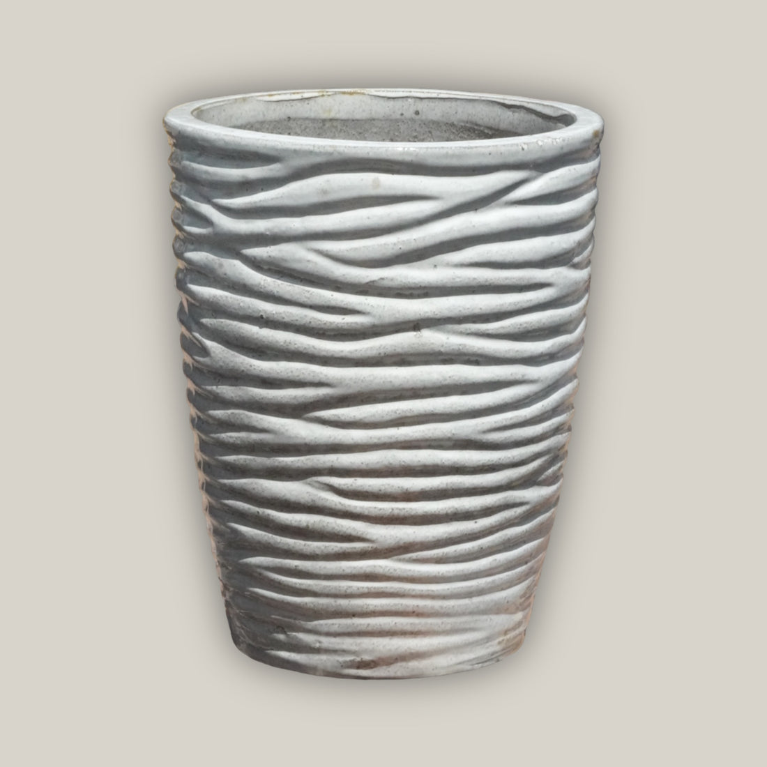 white stripe plant pot with modern decorative design