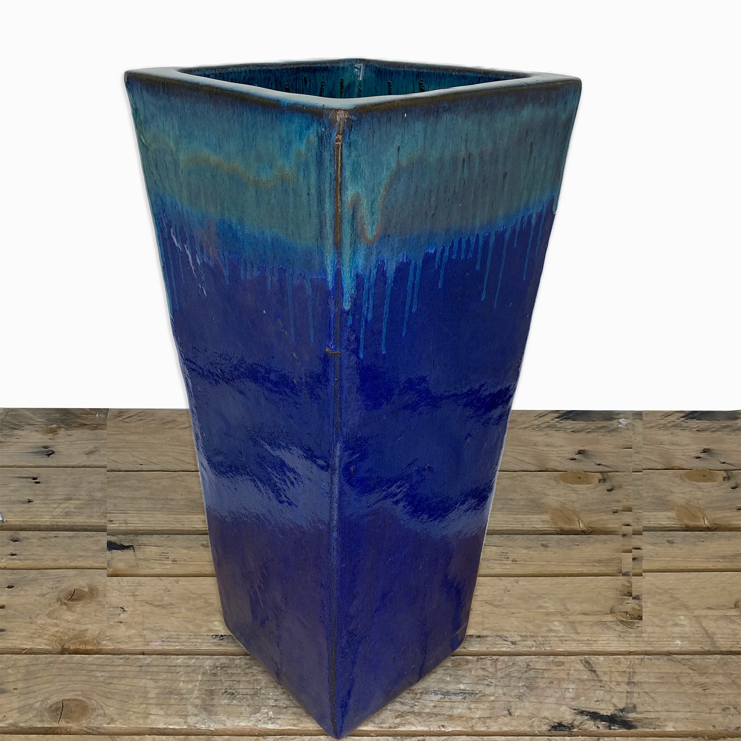 8081N33 - Marble Green/Blue Dragon Wedge Planter