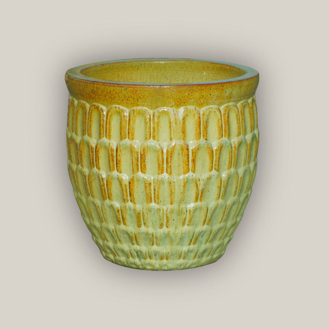 6051H19 - Speckled Avocado Dragon Scale Pot