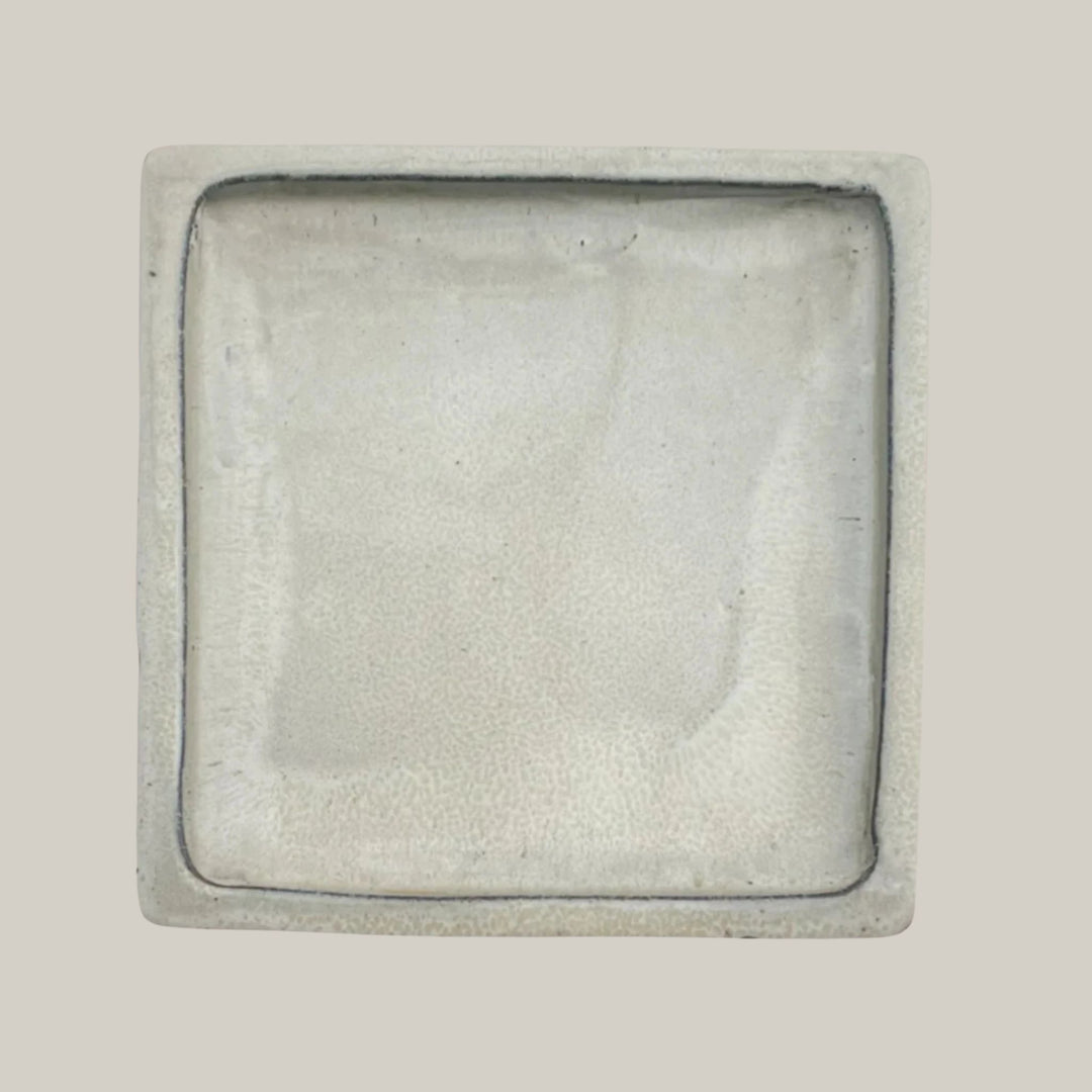 Square | Vanilla Ceramic Plant Saucer | High Fired Ecofriendly Clay - Sizes 7"-15" - Free Shipping