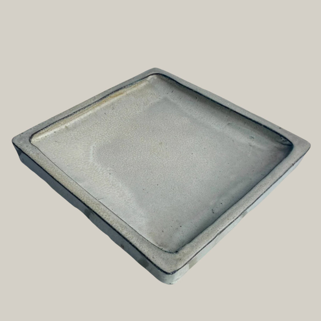 Square | Vanilla Ceramic Plant Saucer | High Fired Ecofriendly Clay - Sizes 7"-15" - Free Shipping