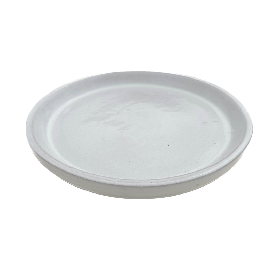 White Round Saucer - FREE SHIPPING- Sizes 8" 9" 10" 11" 13" 15" 17.5" 19.5" Handmade Thick Ceramic Plant Tray To Protect The Floor From Runoff Water