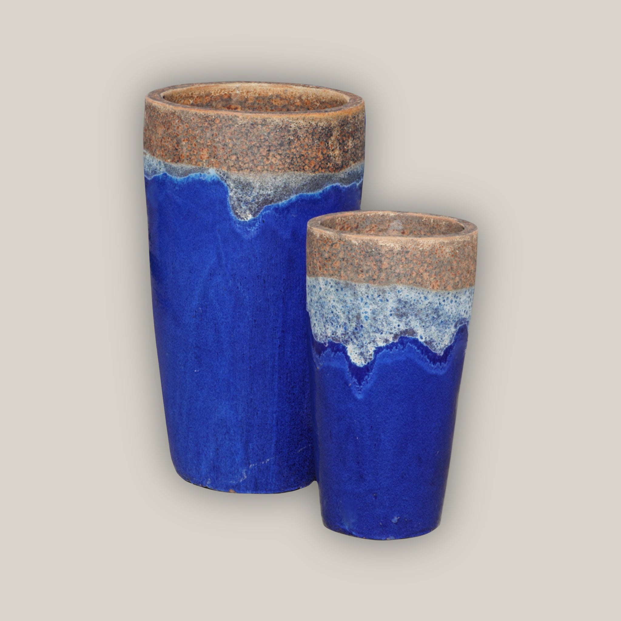 Angkor/Blue Slim Round Ceramic Planter - Ten Thousand Pots