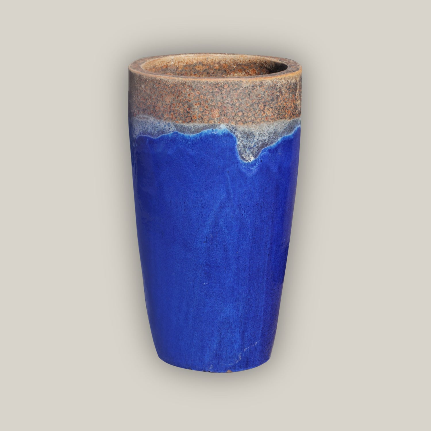 Angkor/Blue Slim Round Ceramic Planter - Ten Thousand Pots 1