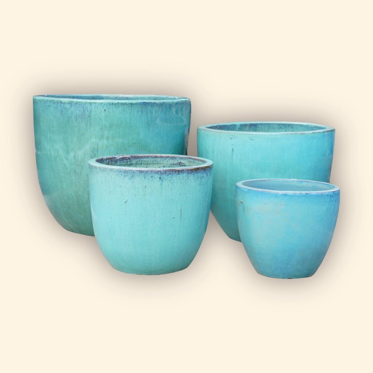 Aqua Ceramic Bullet Planter - Ten Thousand Pots