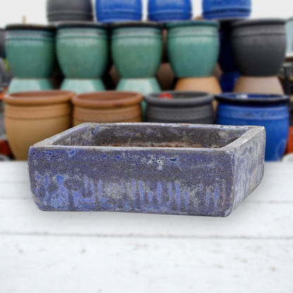 big square plant pots Seafoam Blue Low Square Ceramic Planter