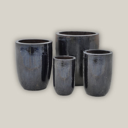 3044BL - Black Tall Tapered U Planter