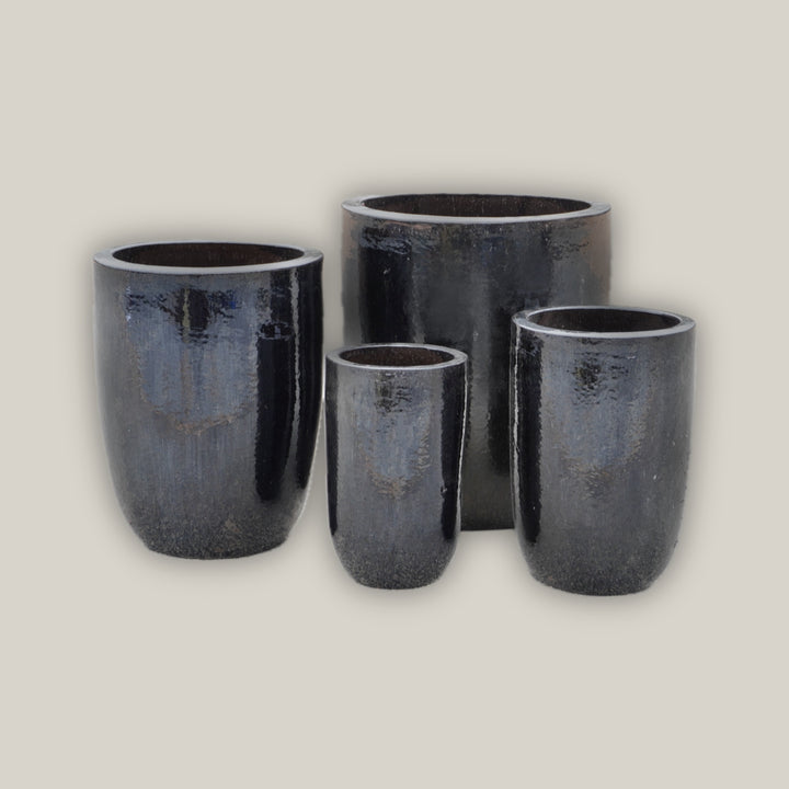 Black Tall Tapered U Planter - Dolphin