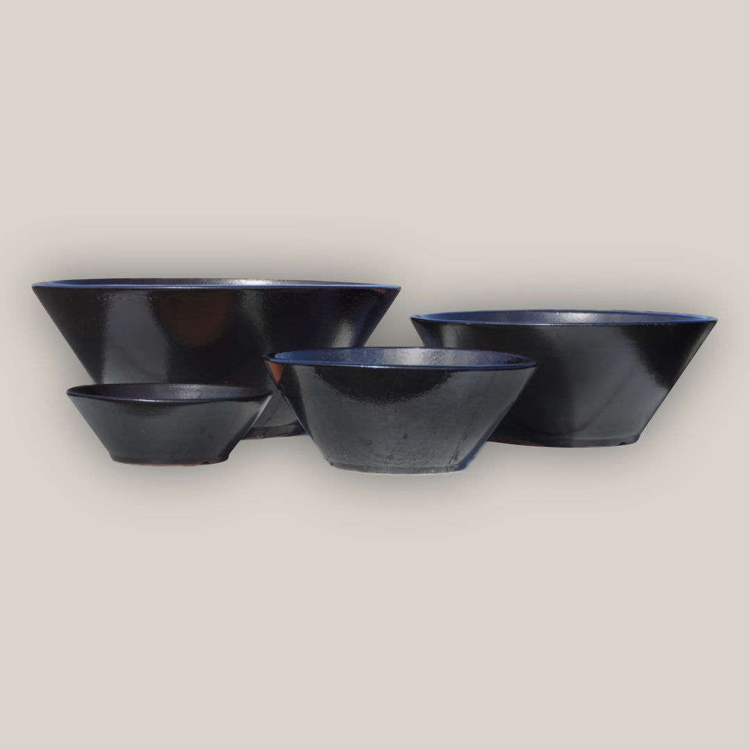 Black Low Wide Planter