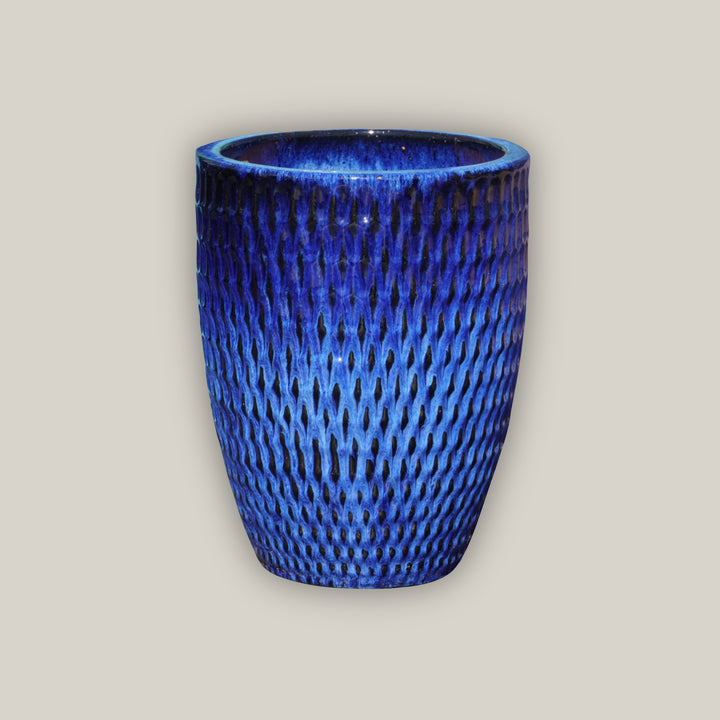 Blue Dropped Rain Ceramic Pot