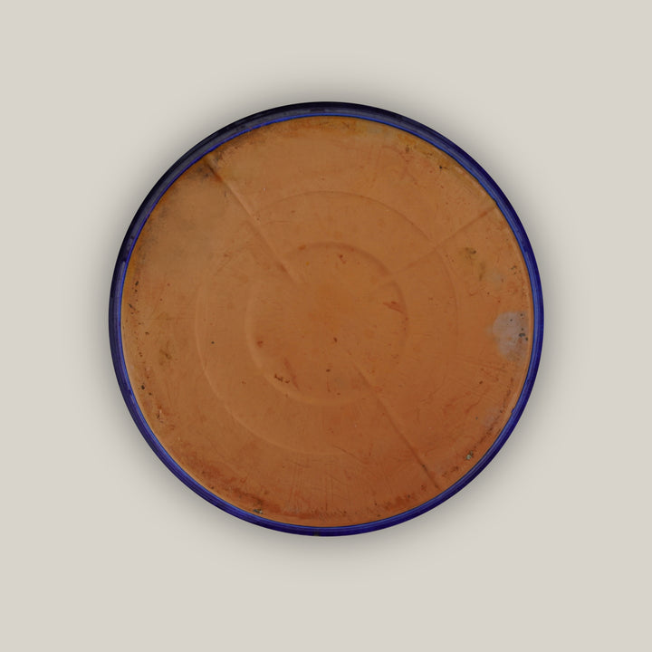 Blue Round Ceramic Saucer - Lion