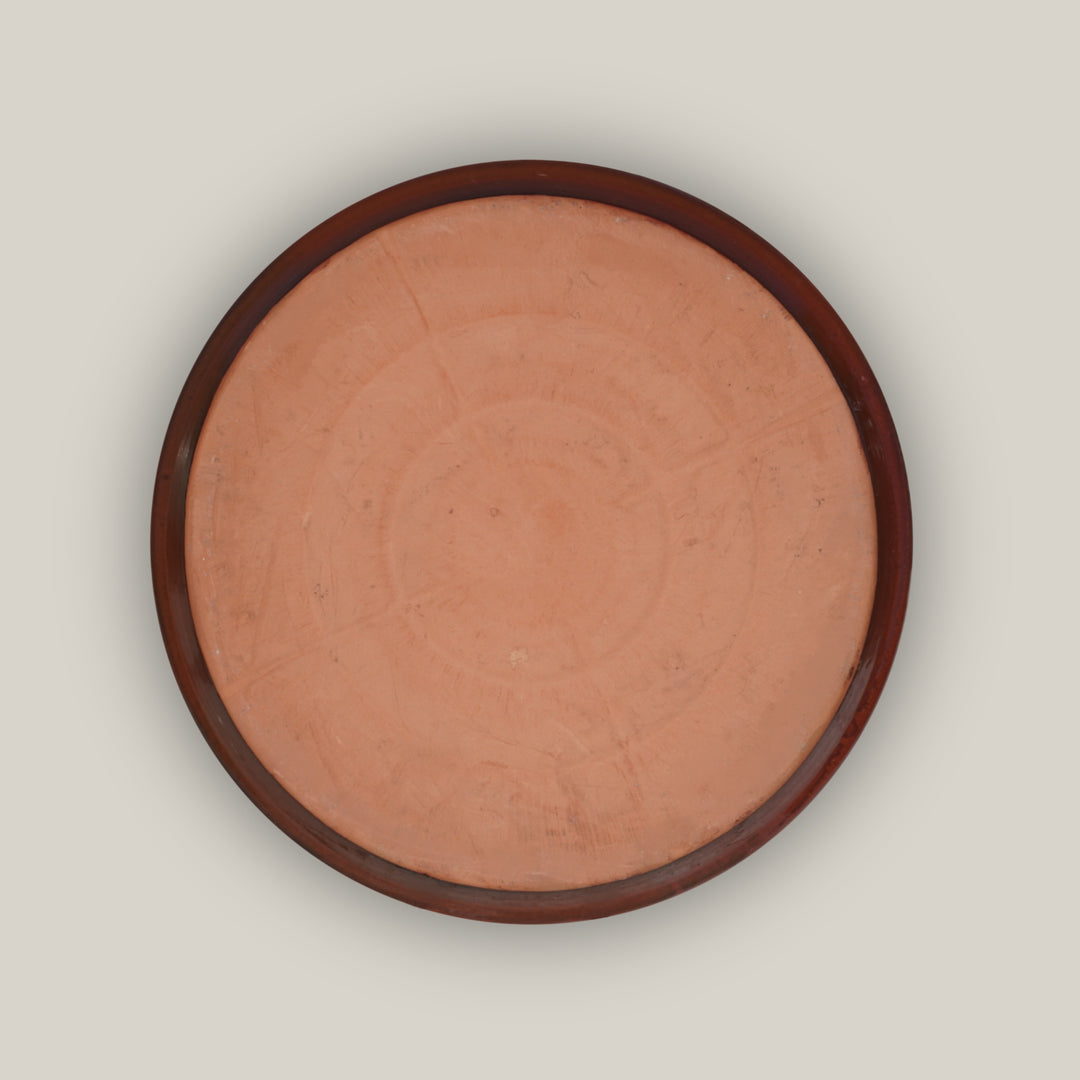 Copper Red Round Ceramic Saucer - Ten Thousand Pots - bottom