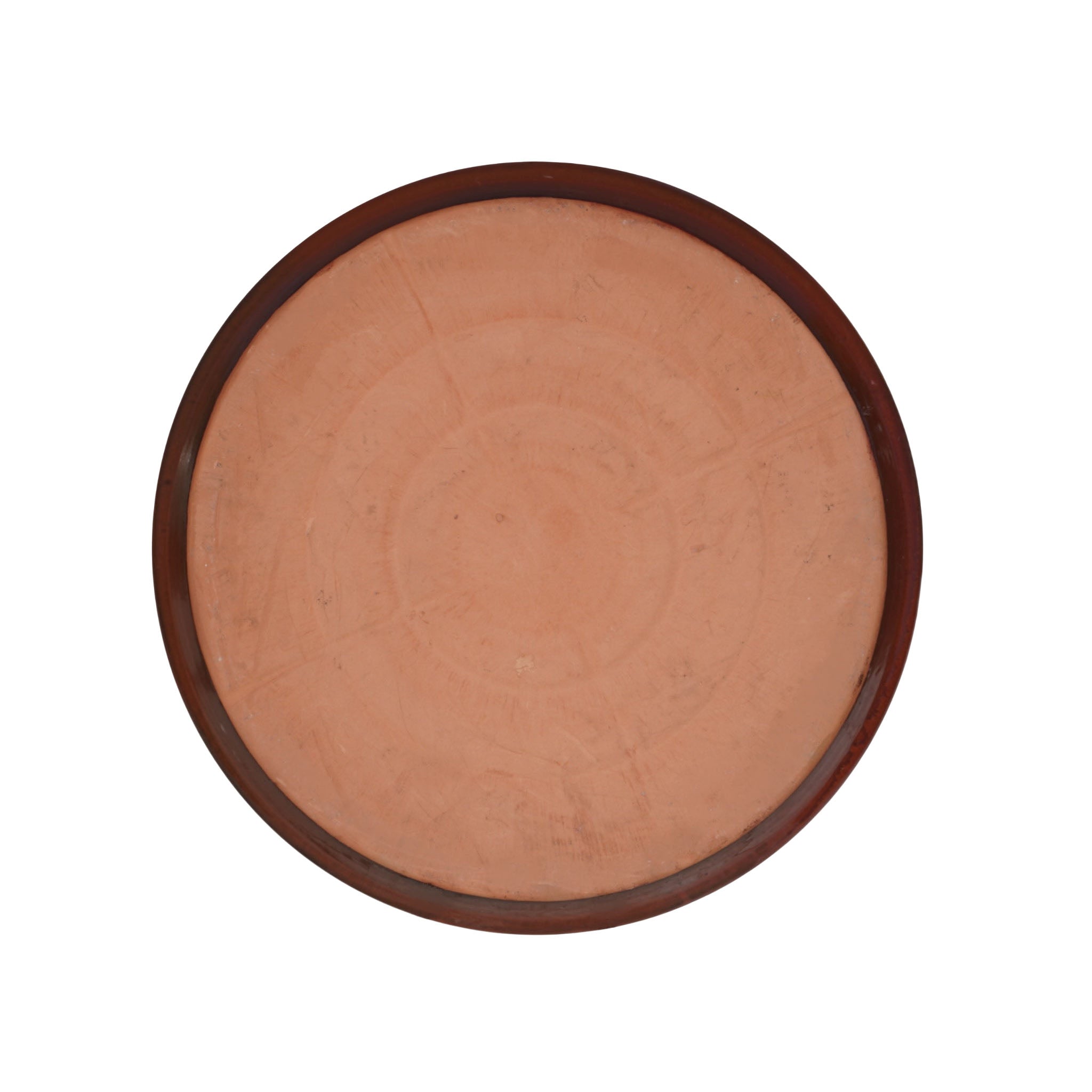 Round Copper Red Ceramic Plant Saucer
