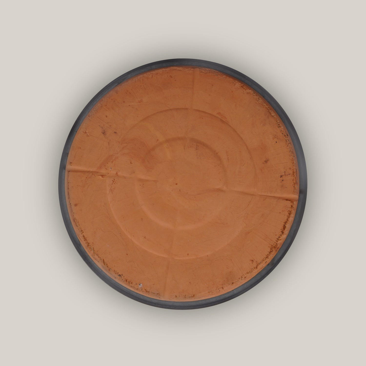 Matte Black Round Ceramic Saucer - Lion - Ten Thousand Pots - bottom