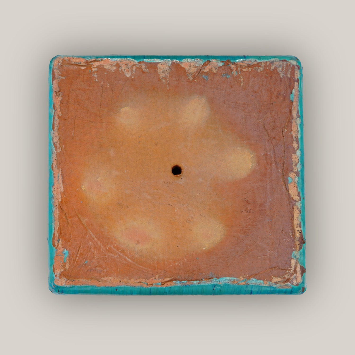 Aqua Low Square Ceramic Planter - Ten Thousand Pots bottom
