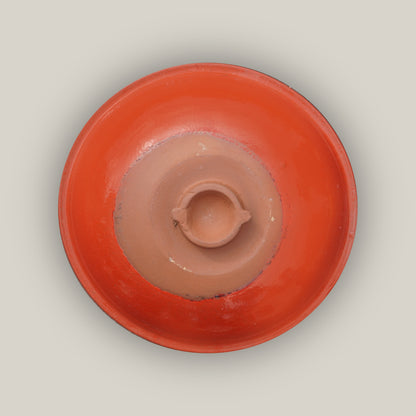 3103L14 - Bright Red Round Ceramic Bird Bath