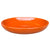 Atomic Orange ceramic bird bath bowl, slightly angled from above to show its shallow, glossy basin and smooth rounded rim.