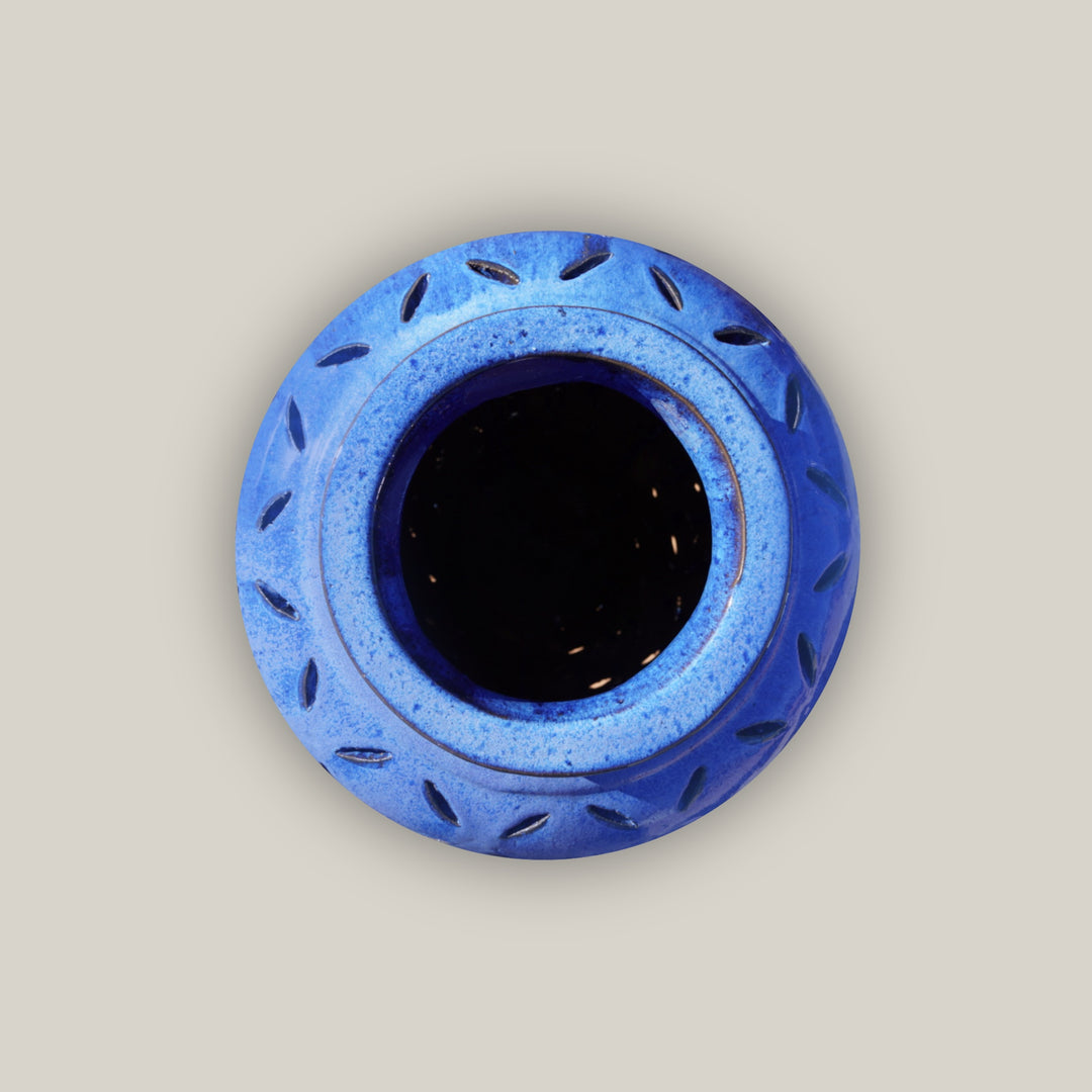 Cobalt Blue Ceramic Cut Out Jar