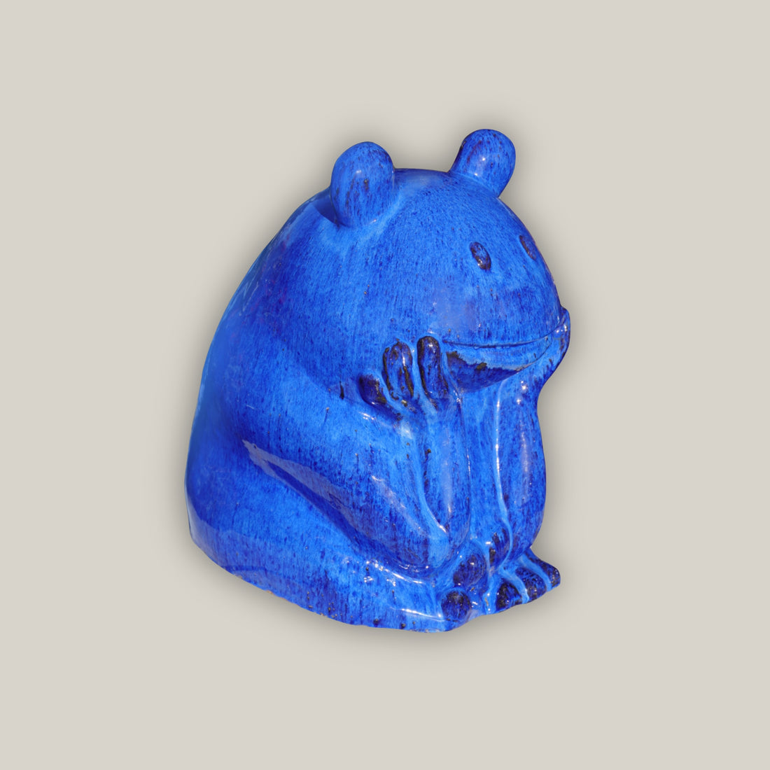 9790C1 - Cobalt Blue Ceramic Frog Ornament