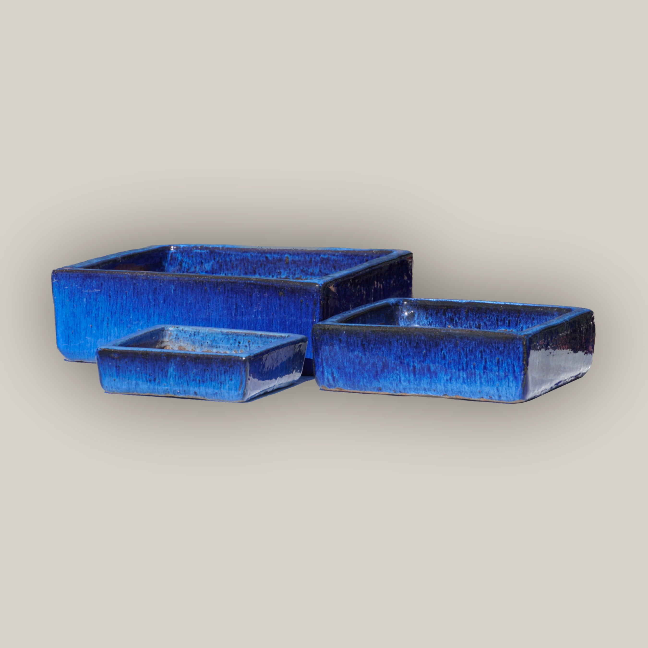 9788C1 - Cobalt Blue Low Square Ceramic Planter