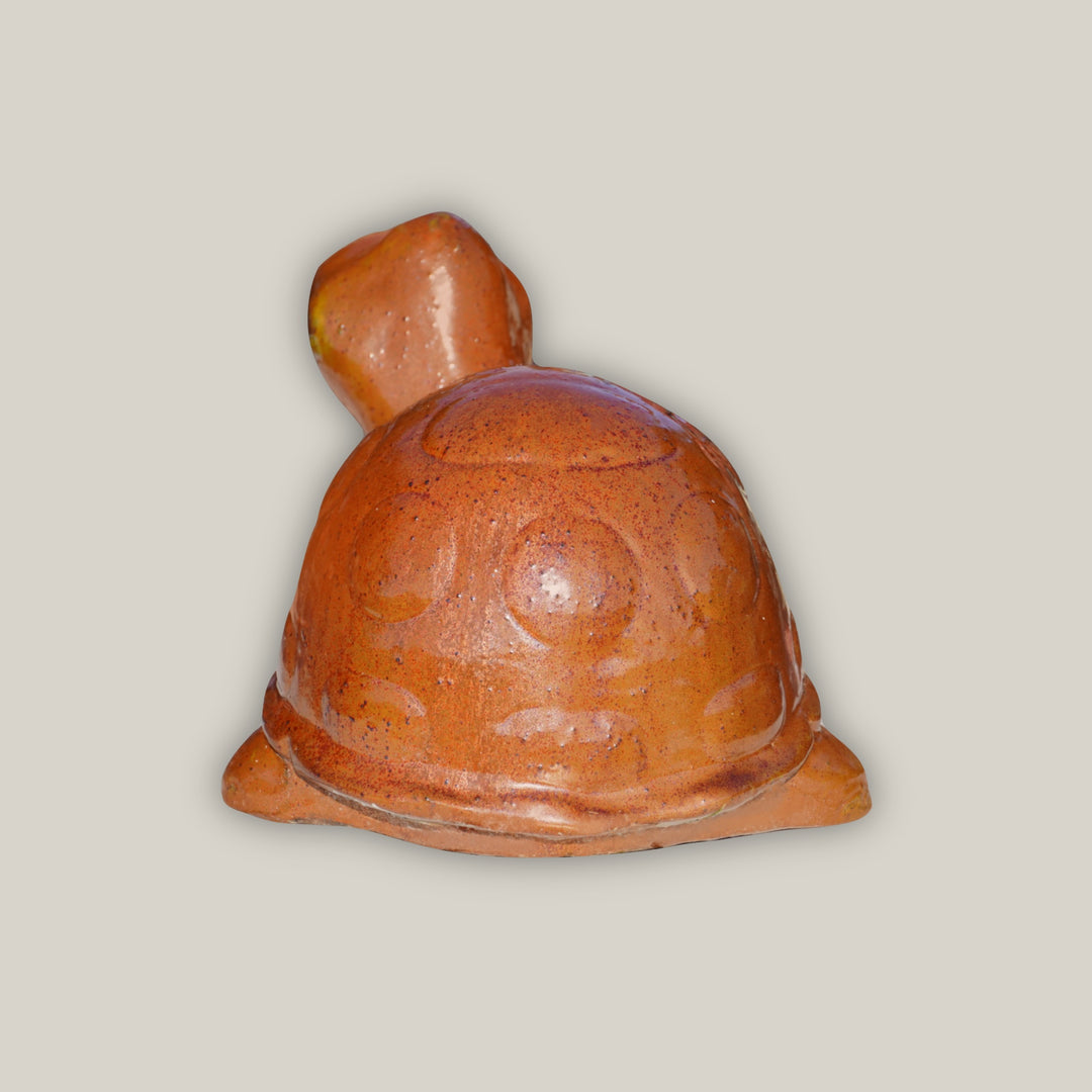 Copper Red Ceramic Garden Turtle