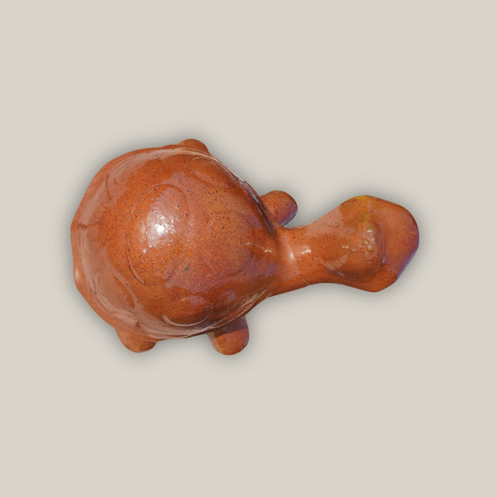 Copper Red Ceramic Garden Turtle